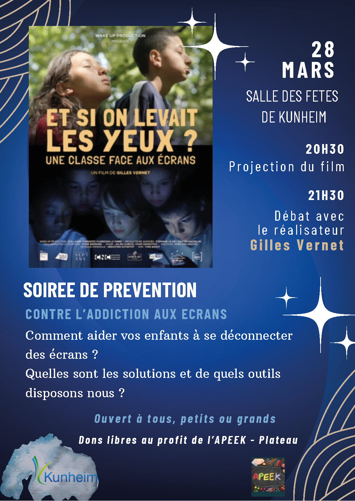 affiche et si on levait les yeux soirée film et débat